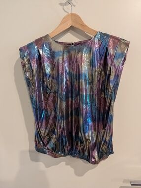 Pastels Shimmer Metallic Multicolor Blouse YTK